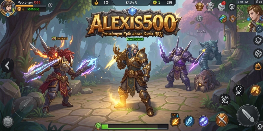 Tampilan gameplay ALEXIS500 yang menawan dan menantang.