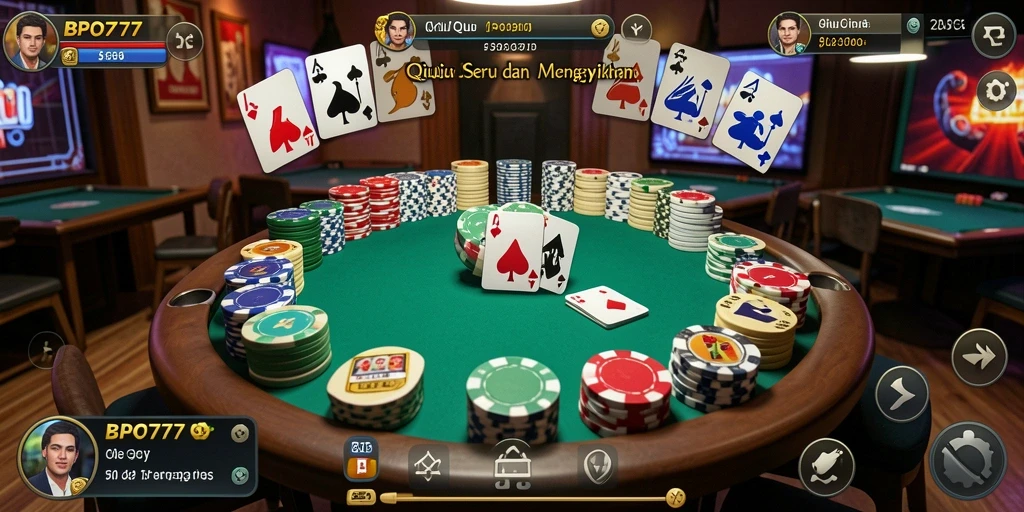 Tampilan gameplay seru BPO777 dalam permainan QiuQiu.