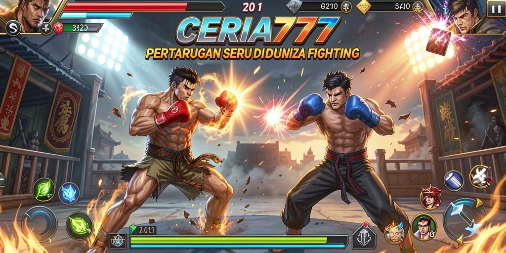 Tangkapan layar utama CERIA777 memperlihatkan aksi pertarungan yang mendebarkan.