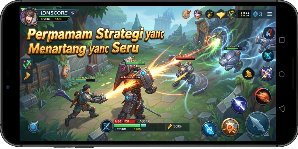 Tampilan gameplay IDNSCORE yang menegangkan dan strategis.