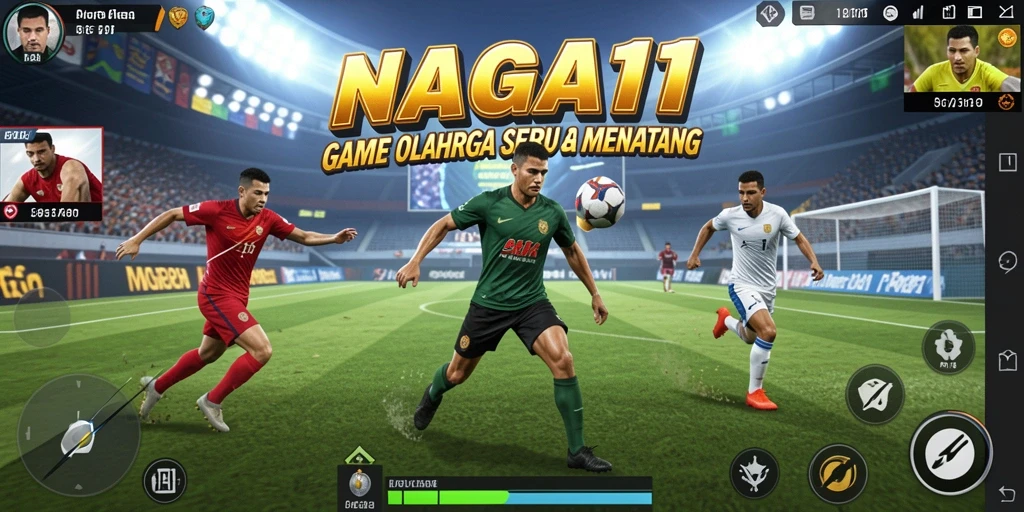 Tangkapan layar NAGA11 menunjukkan gameplay olahraga yang seru dan mendebarkan.