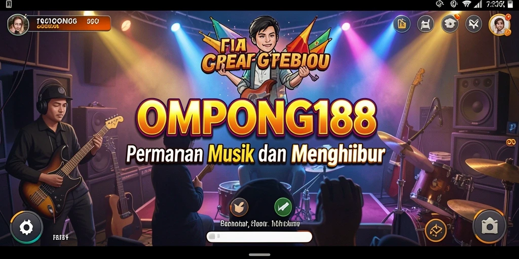 Tampilan gameplay menampilkan pengalaman musik yang menarik dan interaktif.