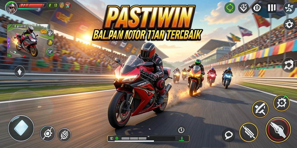 Gameplay seru dengan balapan motor yang menegangkan.
