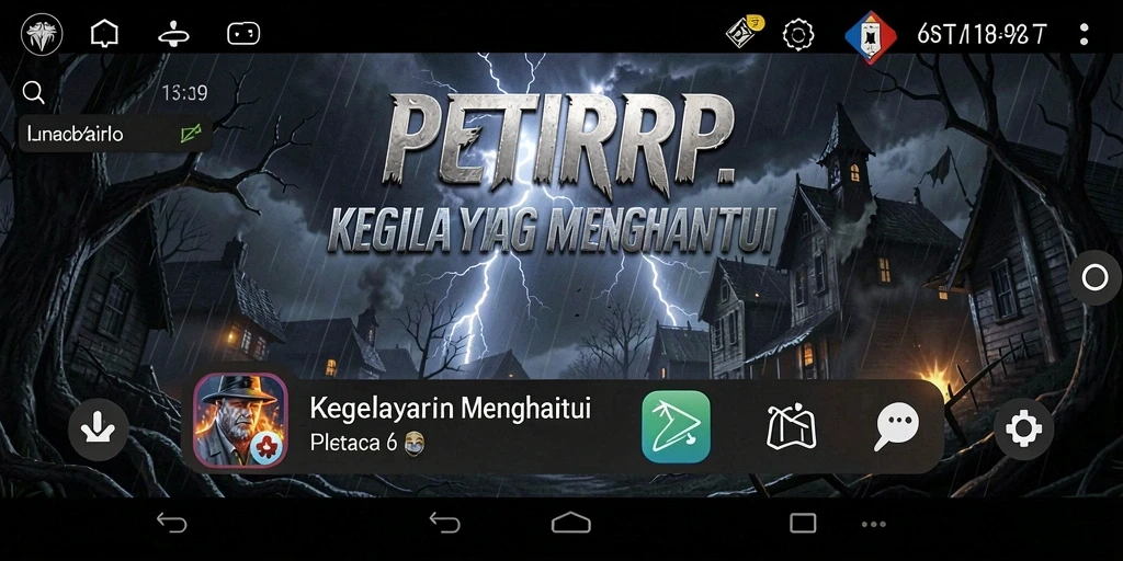 Screenshot PETIRRP menunjukkan karakter dalam kegelapan yang mencekam.